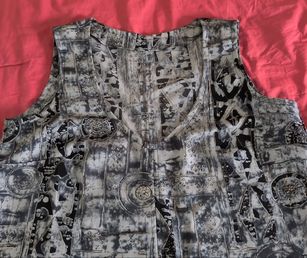 Hand Crafted Black and White Graphic Tank Top